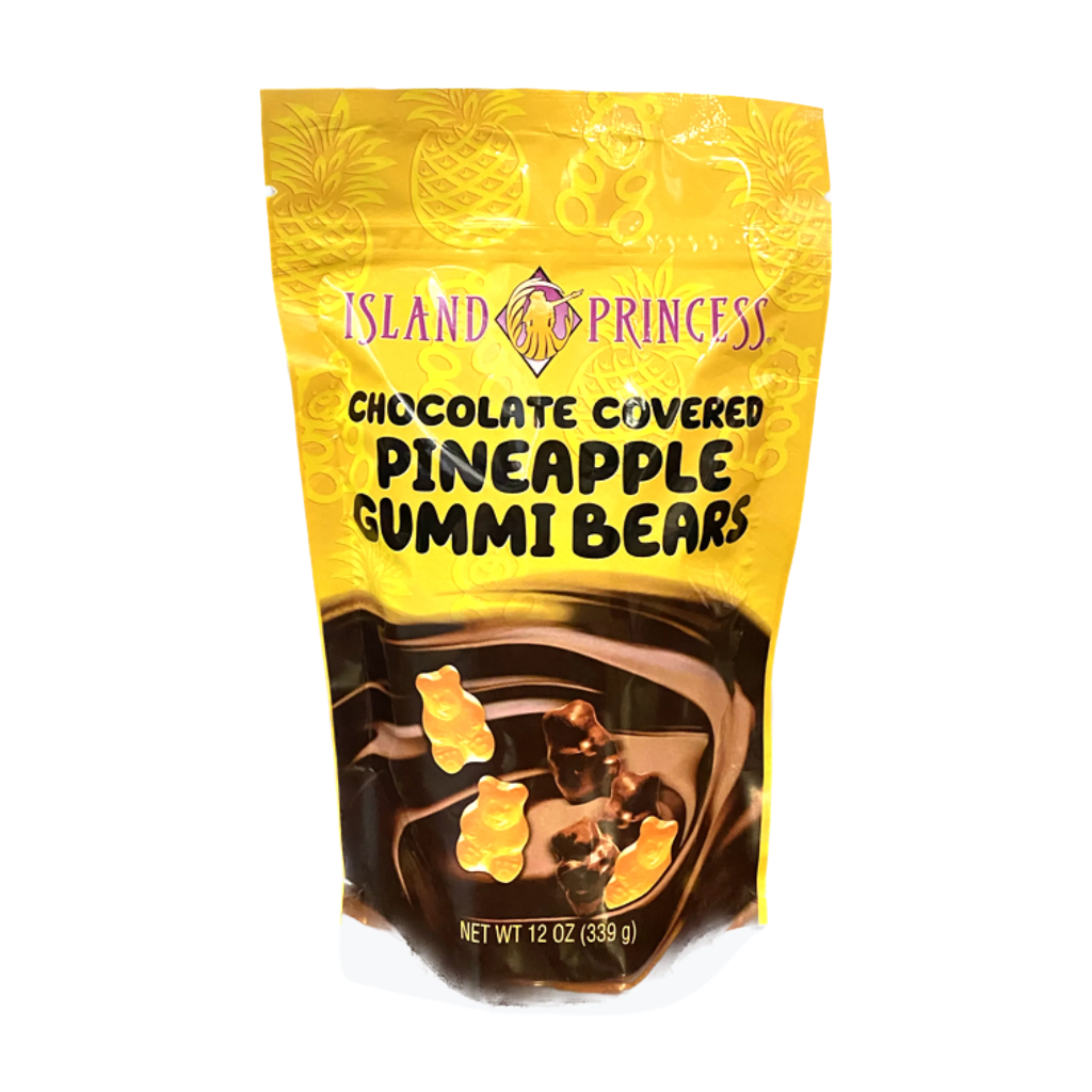CHOCOLATE COVERED PINEAPPLE GUMMI BEAR 12OZ BAG (multiple size options)