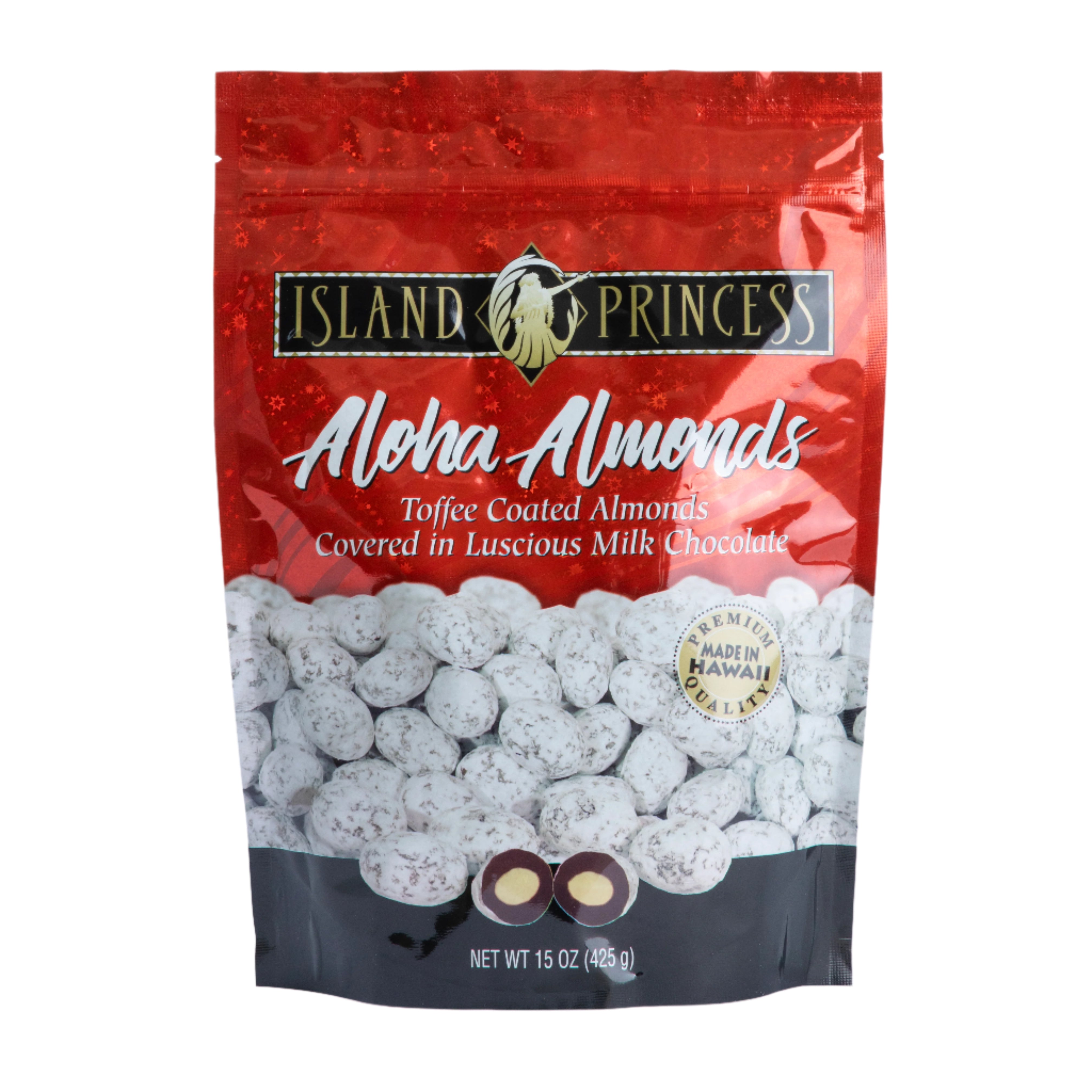 ALOHA ALMONDS STAND-UP POUCH 15OZ (multiple quantity options)