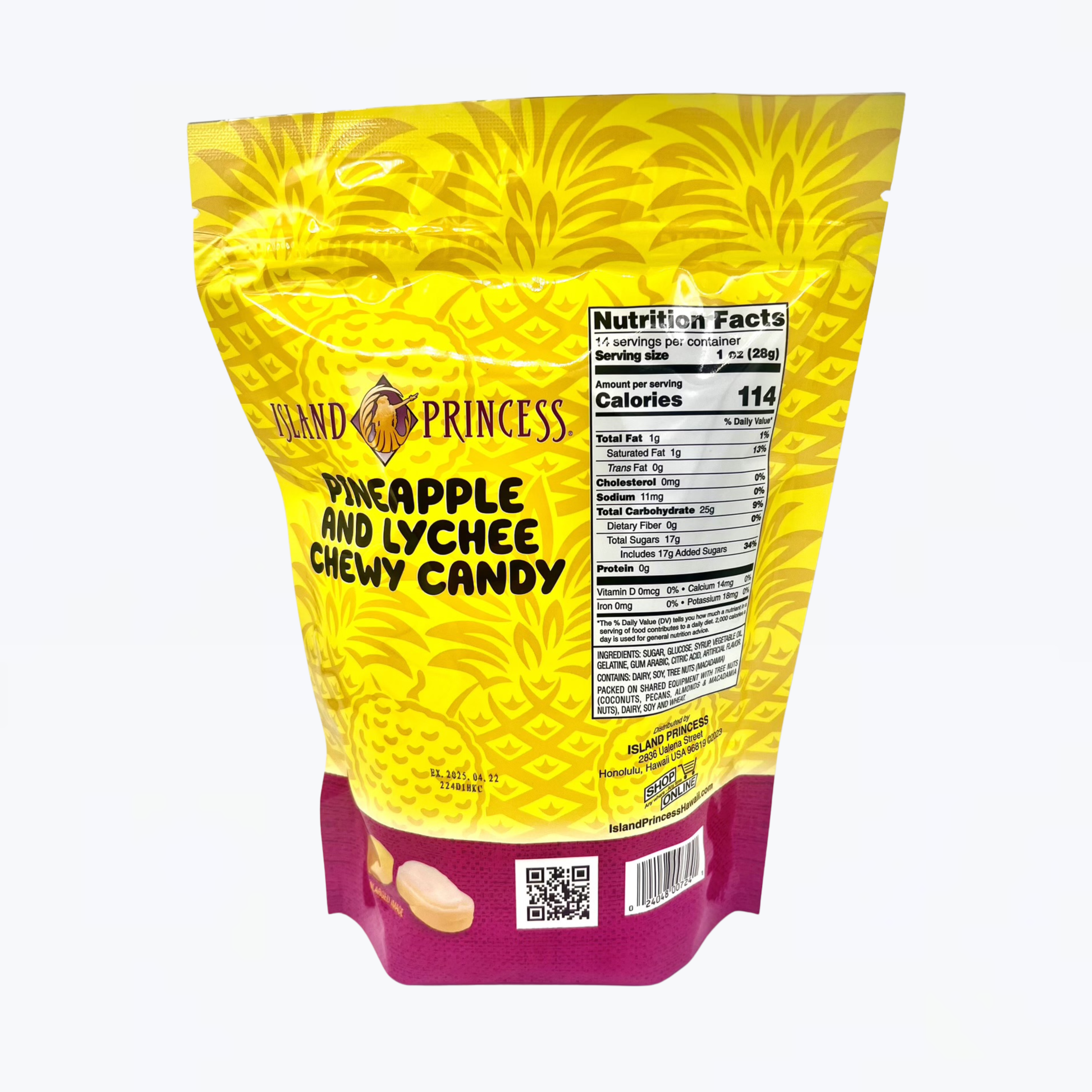 PINEAPPLE & LYCHEE CHEWY CANDIES 14OZ BAG (multiple size options)