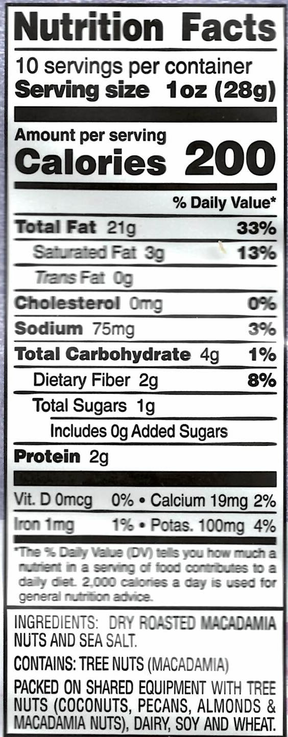 LIGHTLY SALTED MACADAMIA NUTS 10OZ RESEALABLE BAG (multiple quantity options)