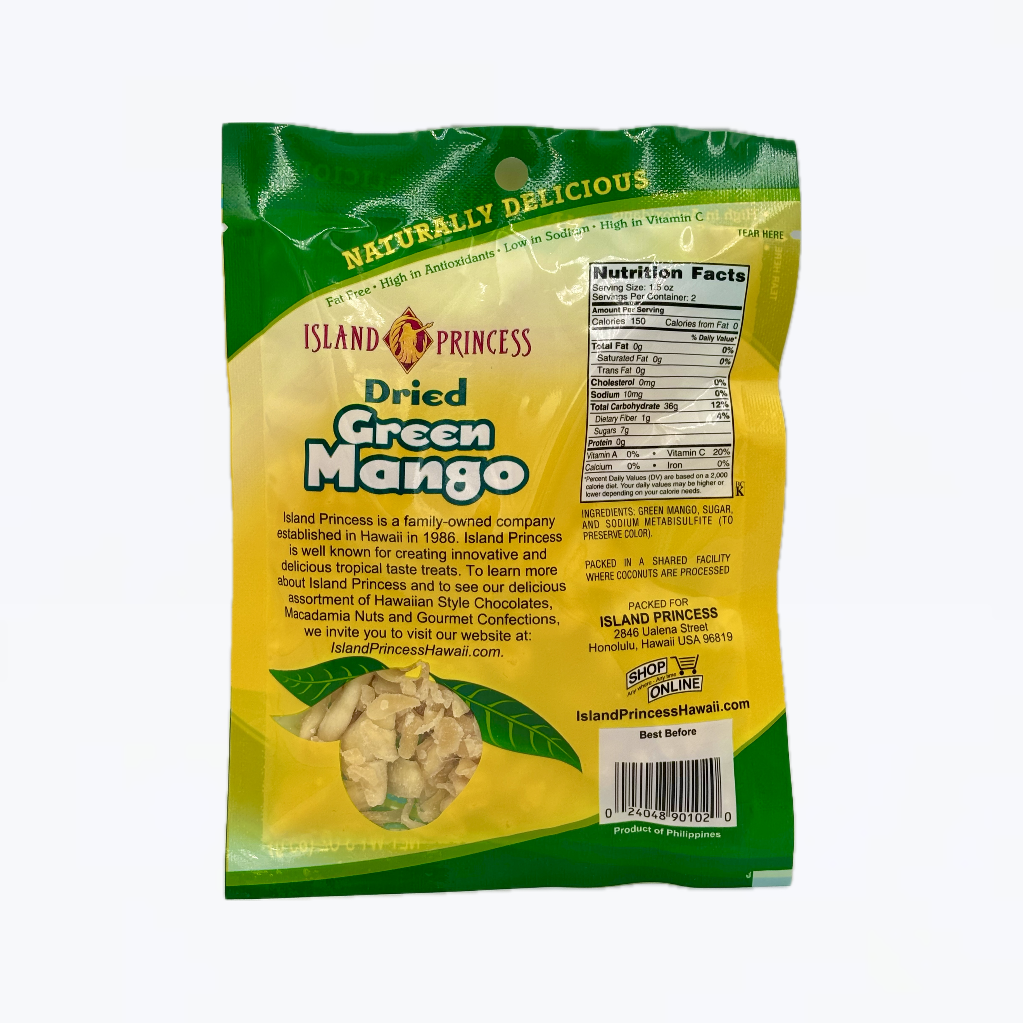 DRIED GREEN MANGO 3OZ (3 BAGS)