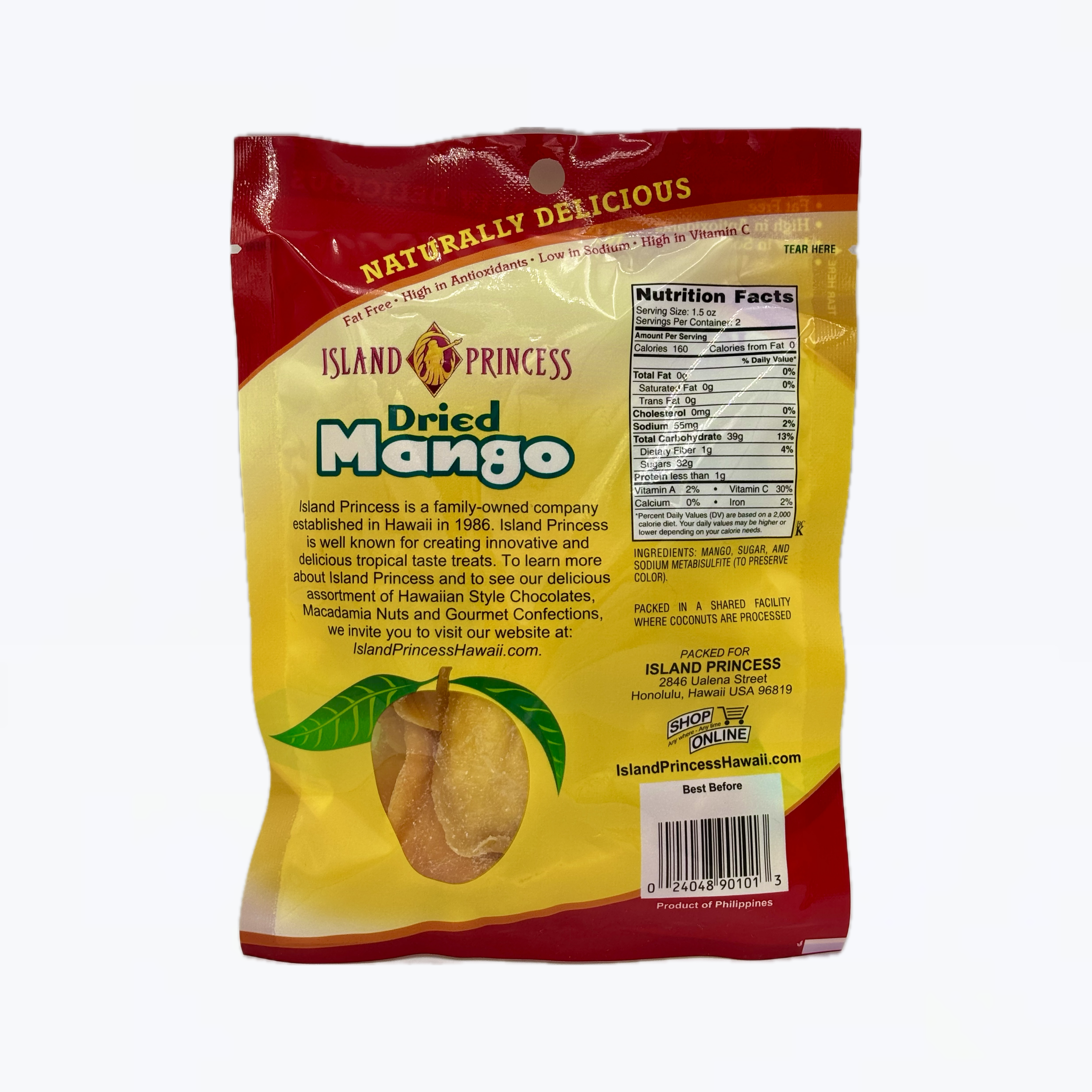 DRIED MANGO 3OZ SNACK BAG (3 BAGS)